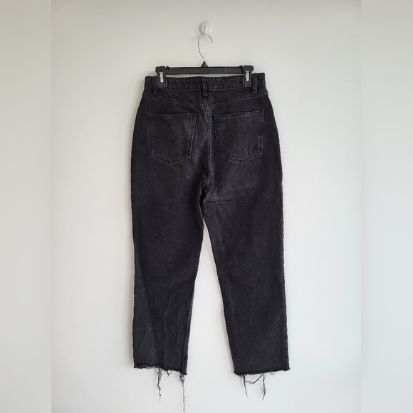 Zara Black Straight Leg Distressed Jeans size US 6 - Picture 5 of 7